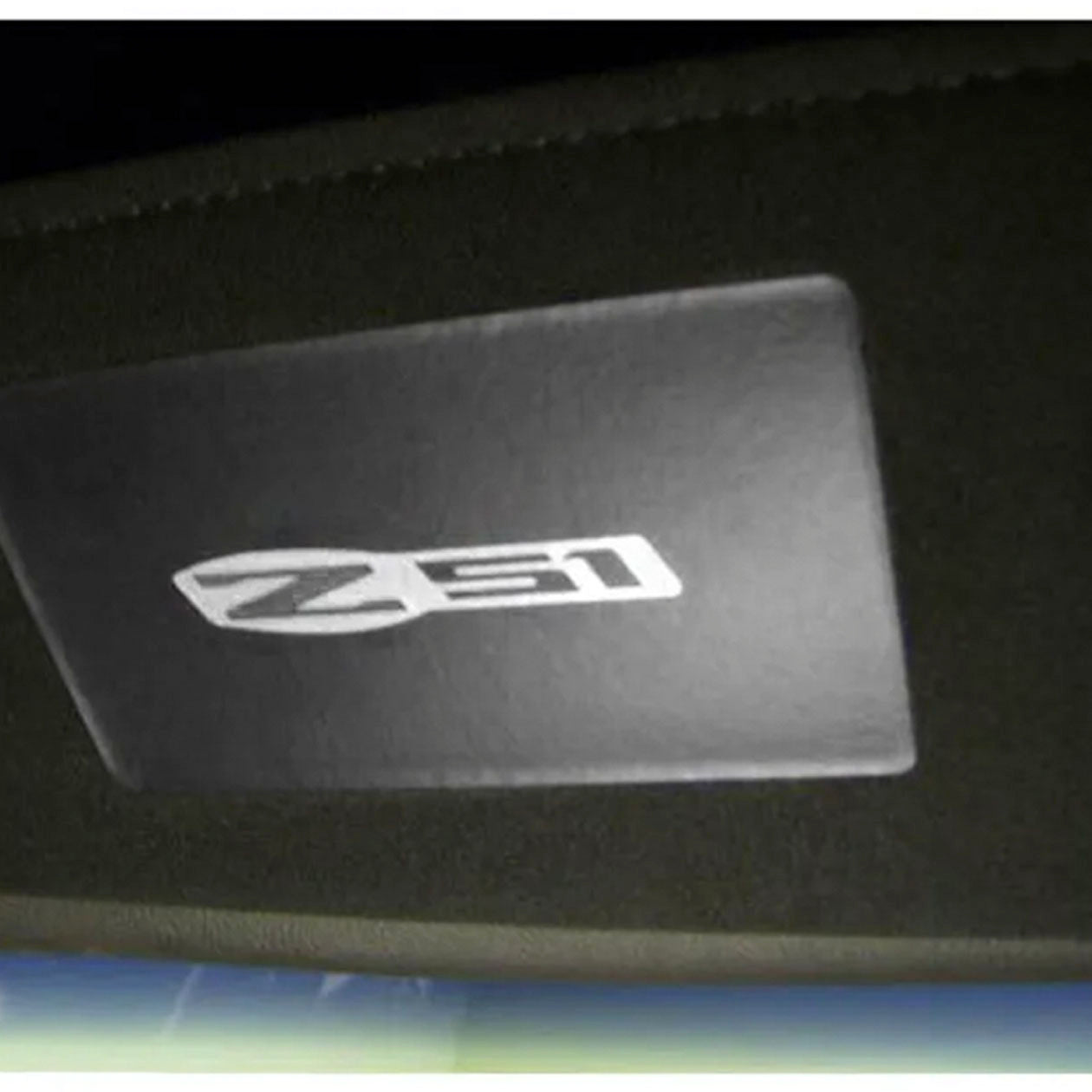 Dark Slate Gray C6 Corvette Sun Visor Label Covers - Corvette Script
