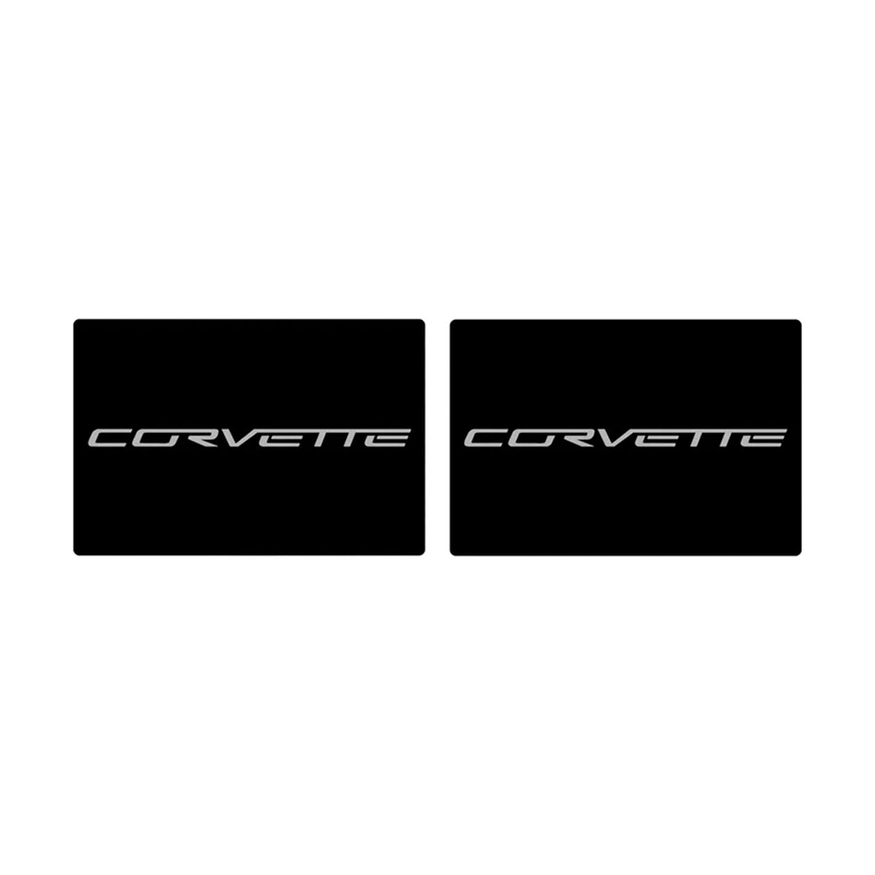 Black C6 Corvette Sun Visor Label Covers - Corvette Script