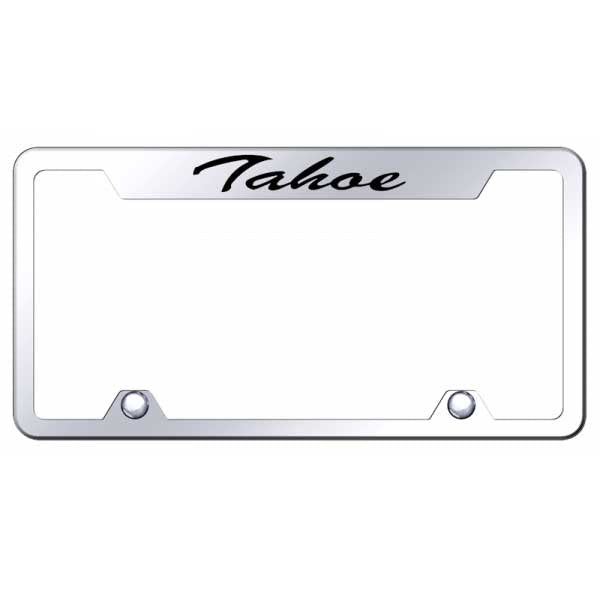 Tahoe Script Steel Truck Cut-Out Frame - Etched Mirrored