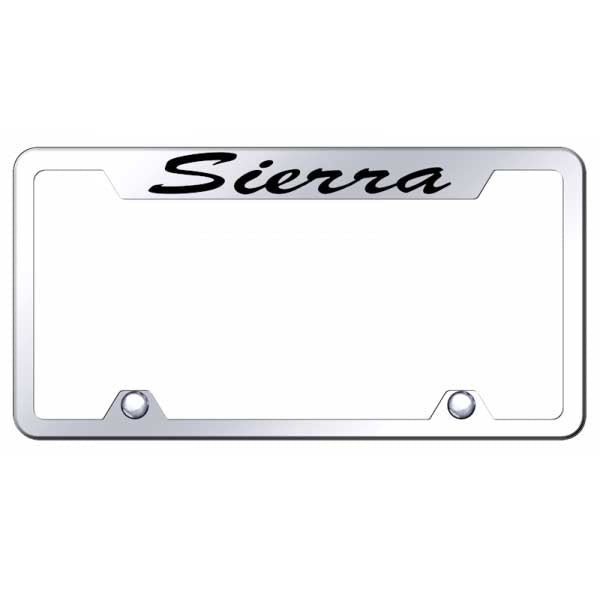 Sierra Script Steel Truck Cut-Out Frame - Etched Mirrored