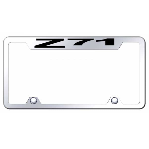 Light Gray Z71 Steel Truck Cut-Out Frame - Laser Etched Mirrored