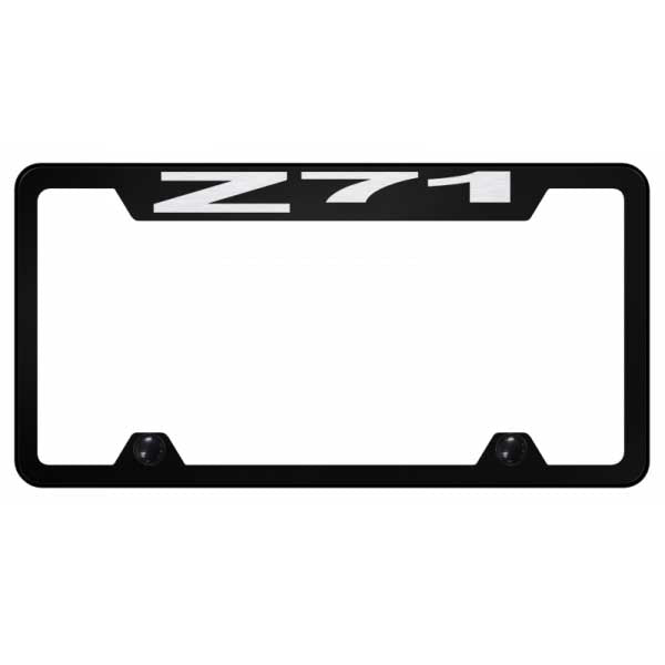Black Z71 Steel Truck Cut-Out Frame - Laser Etched Black