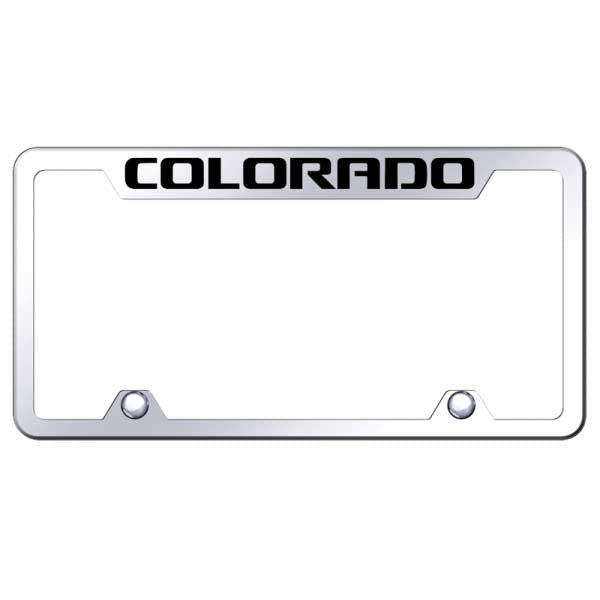 Light Gray Colorado Steel Truck Cut-Out Frame - Laser Etched Mirrored
