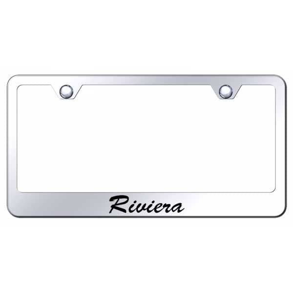 Light Gray Riviera Script Stainless Steel Frame - Laser Etched Mirrored