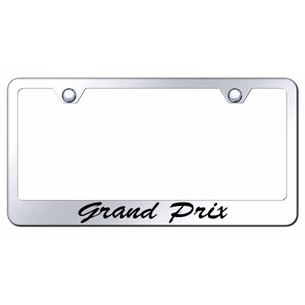 Light Gray Grand Prix Script Stainless Steel Frame - Etched Mirrored