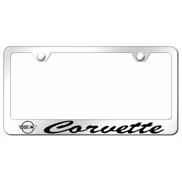 Corvette C4 Script Stainless Steel Frame - Etched Mirrored