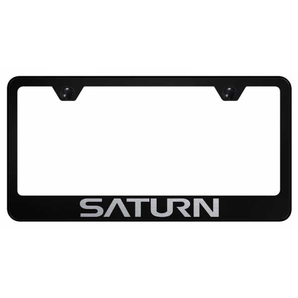 Black Saturn Stainless Steel Frame - Laser Etched Black