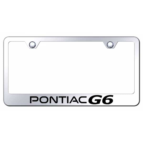 Light Gray Pontiac G6 Stainless Steel Frame - Laser Etched Mirrored