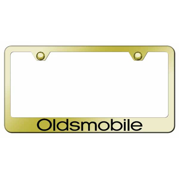 Bisque Oldsmobile Stainless Steel Frame - Laser Etched Gold