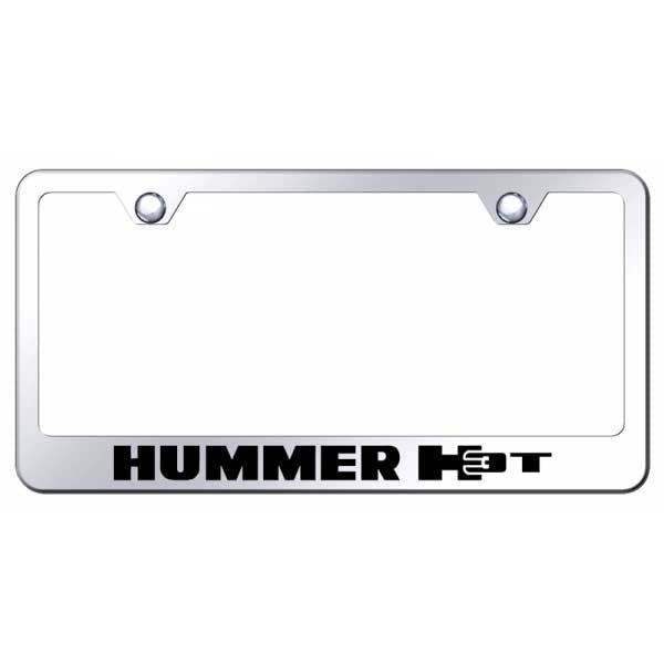 Light Gray Hummer H3T Stainless Steel Frame - Laser Etched Mirrored