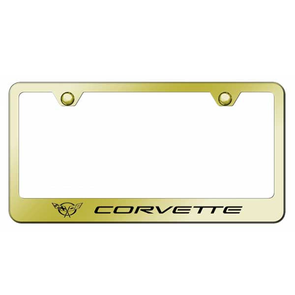 Wheat Corvette C5 Stainless Steel Frame - Laser Etched Gold