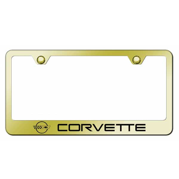 Wheat Corvette C4 Stainless Steel Frame - Laser Etched Gold
