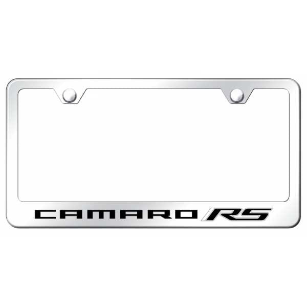Light Gray Camaro RS Stainless Steel Frame - Laser Etched Mirrored