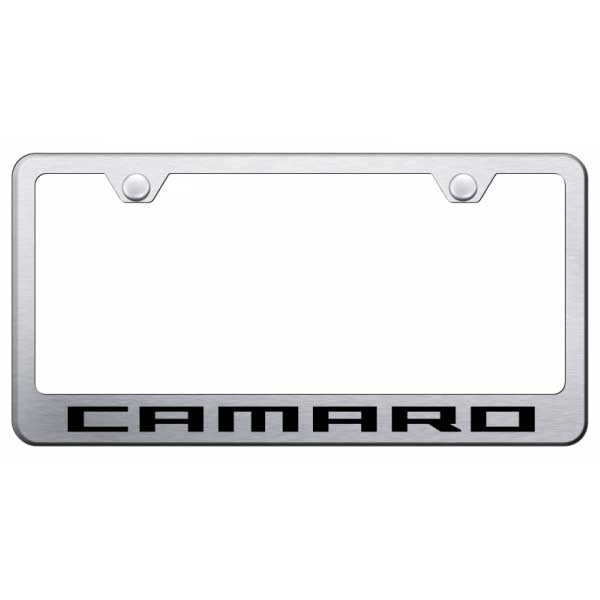 Light Gray Camaro Stainless Steel Frame - Laser Etched Brushed