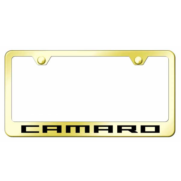 Black Camaro Stainless Steel Frame - Laser Etched Gold