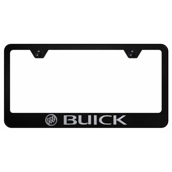 Black Buick Stainless Steel Frame - Laser Etched Black