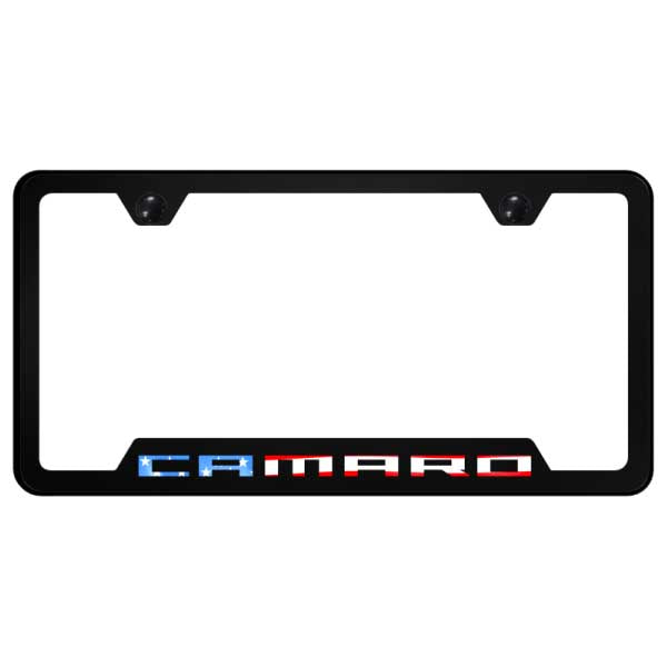 Black Camaro Flag PC Notched Frame - UV Print on Black
