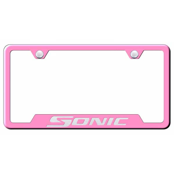 Plum Sonic Cut-Out Frame - Laser Etched Pink