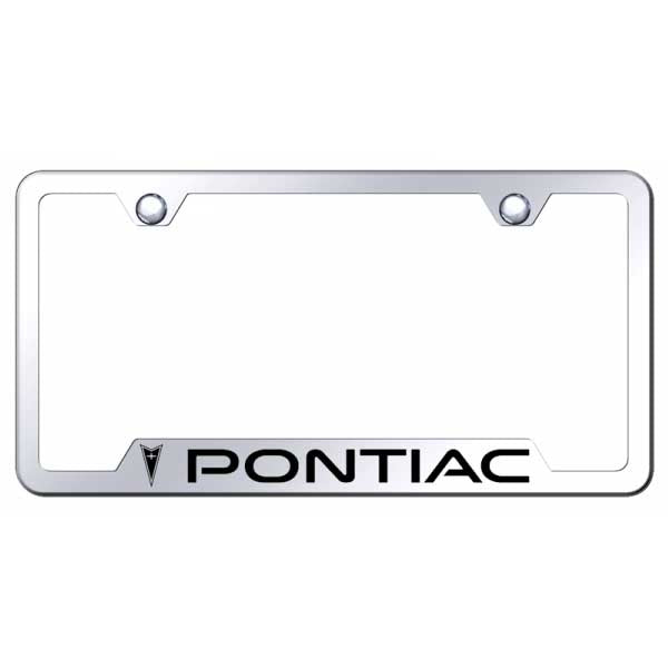 Light Gray Pontiac Cut-Out Frame - Laser Etched Mirrored