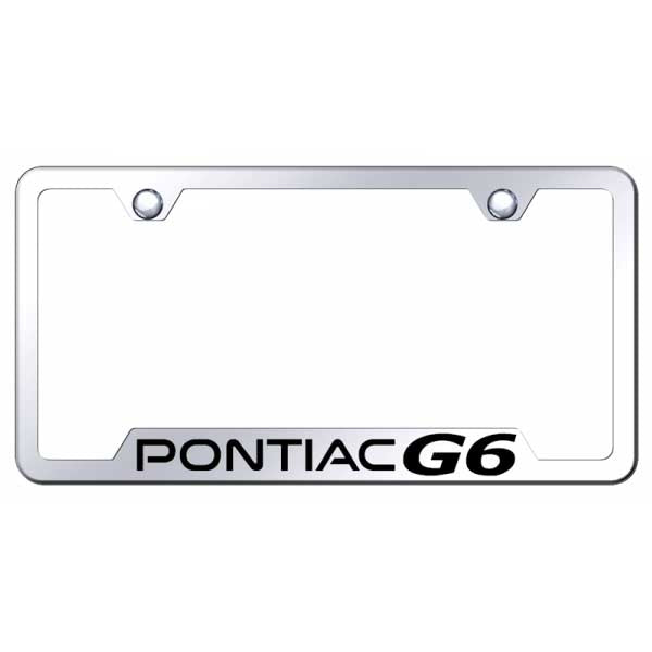 Light Gray Pontiac G6 Cut-Out Frame - Laser Etched Mirrored