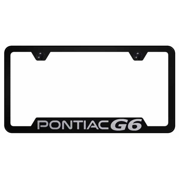 Gray Pontiac G6 Cut-Out Frame - Laser Etched Black