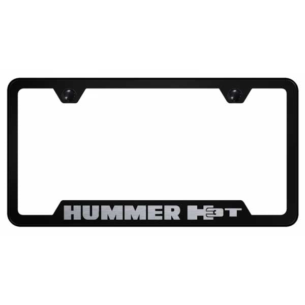 Gray Hummer H3T Cut-Out Frame - Laser Etched Black