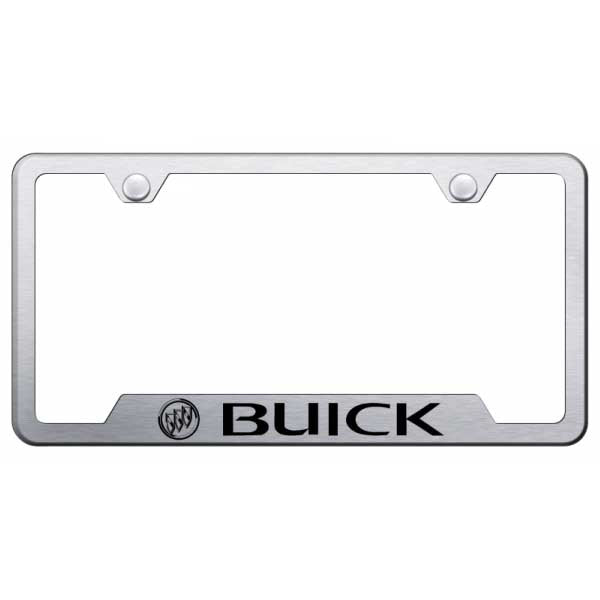 Light Gray Buick Cut-Out Frame - Laser Etched Brushed