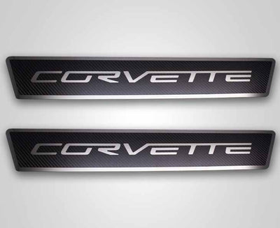 2005-2013 C6 Corvette - Outer Door Sills CORVETTE Style Carbon Fiber