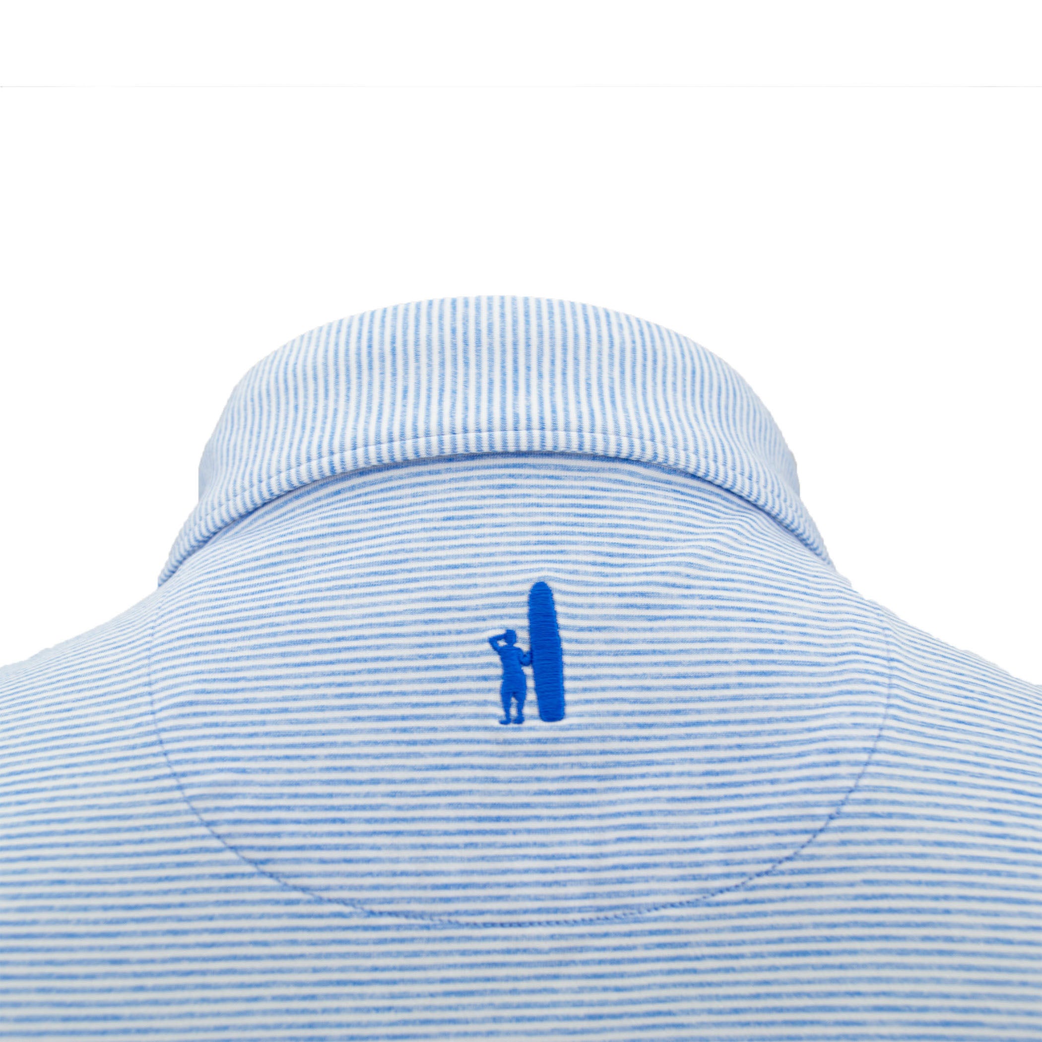 Light Steel Blue Buick Mens Johnnie-O Striped Blue Polo