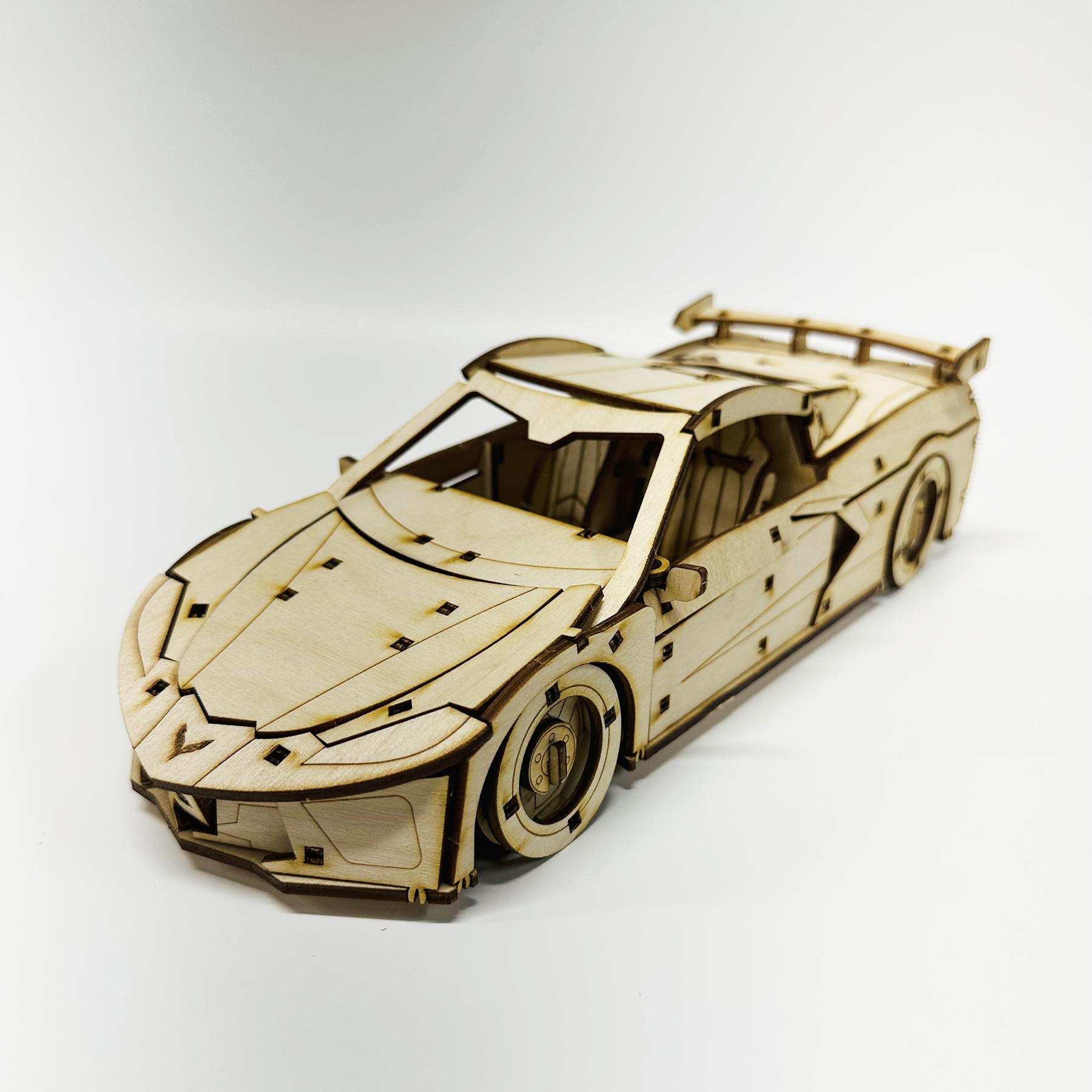 Corvette C8 Snap Together Wooden Model