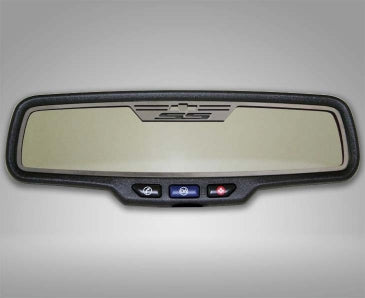 Dark Gray 2010-2014 Camaro SS - Rear View Mirror Trim 'SS' Rectangle mirror w/sensor - Brushed Stainless Steel