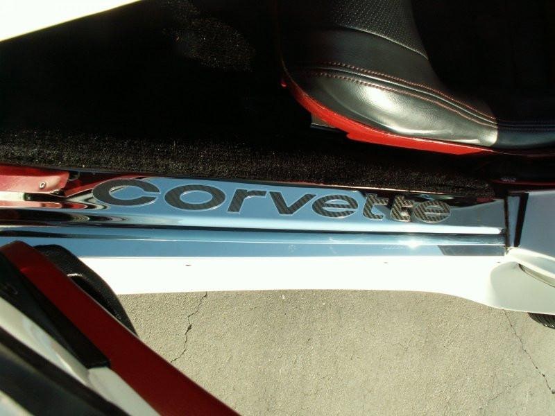 Black 1978-1982 C3 Corvette Door Sills w/Corvette Vinyl Inlay Lettering 2PC - Polished Stainless