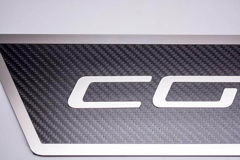 Gray 2005-2013 C6 Corvette - Outer Door Sills CORVETTE Style Carbon Fiber