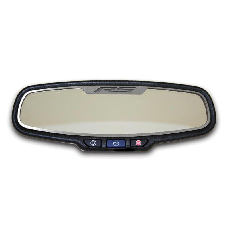 Gray 2010-2014 Camaro RS - Rear View Mirror Trim 'RS' Oval mirror - Brushed Stainless