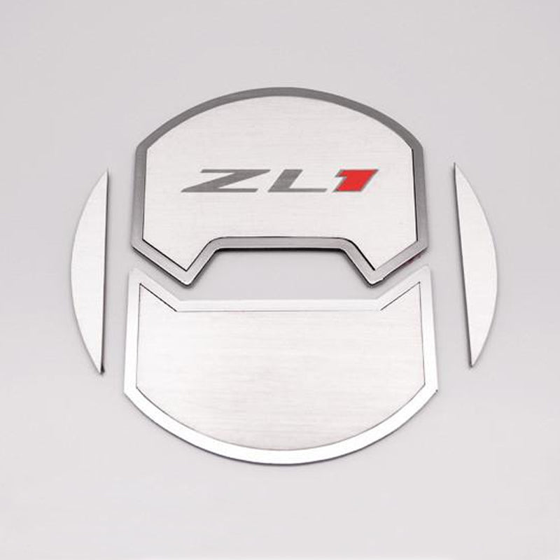 Light Gray 2010-2015 Camaro ZL1 - Round A/C Vent Duct Covers Deluxe "ZL1" 8Pc - Brushed Stainless Steel