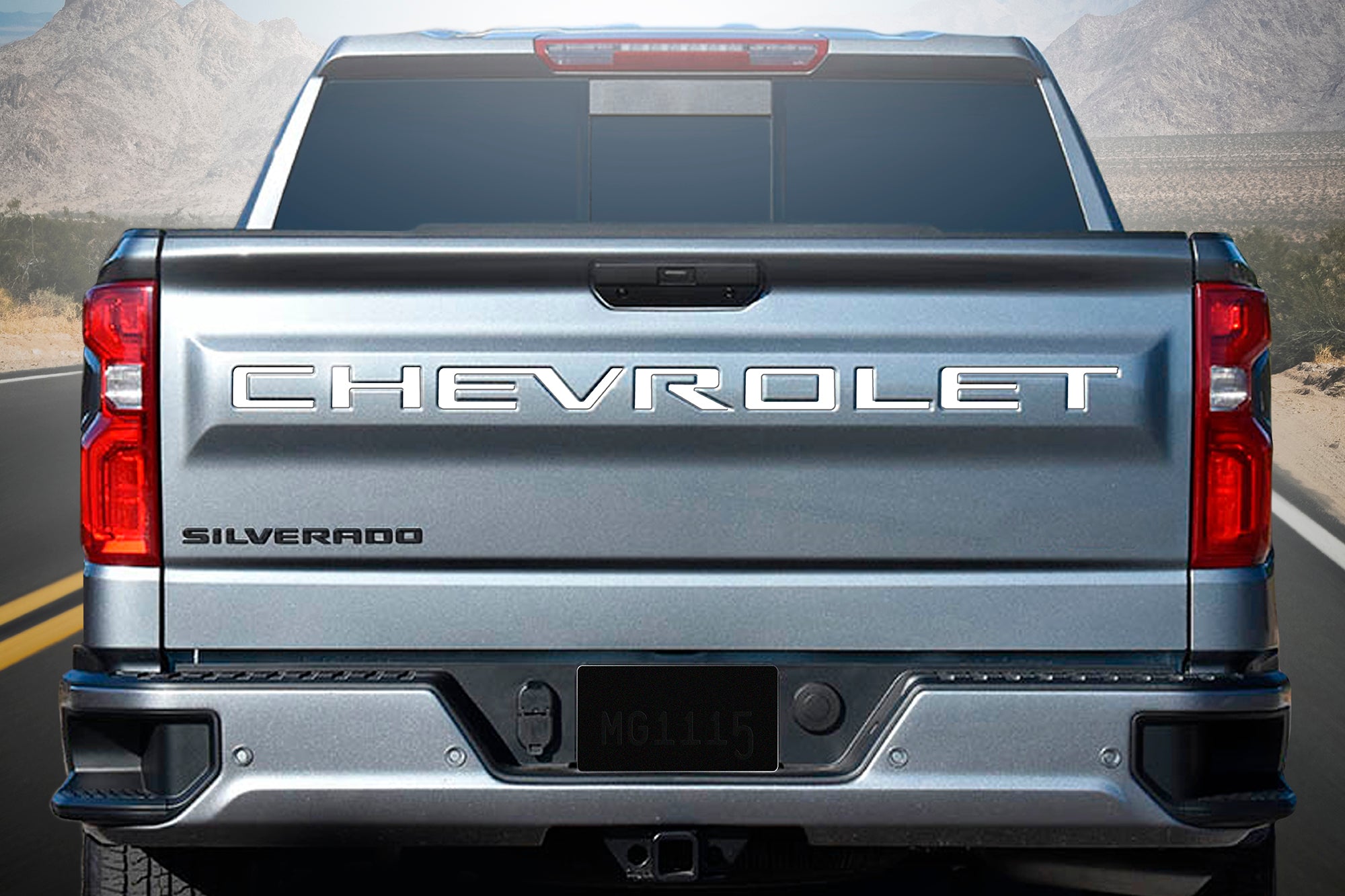 Dark Slate Gray Silverado Tailgate Letters 2019-2023 model