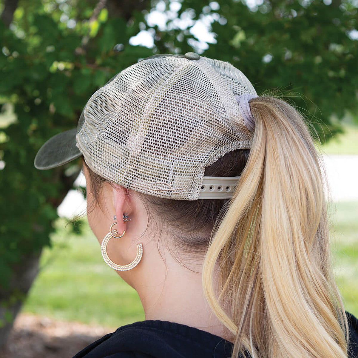 Tan GMC Ladies Ponytail Cap