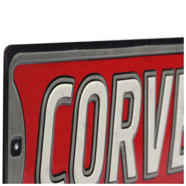 Brown Chevrolet Corvette Drive Embossed Metal Street Sign