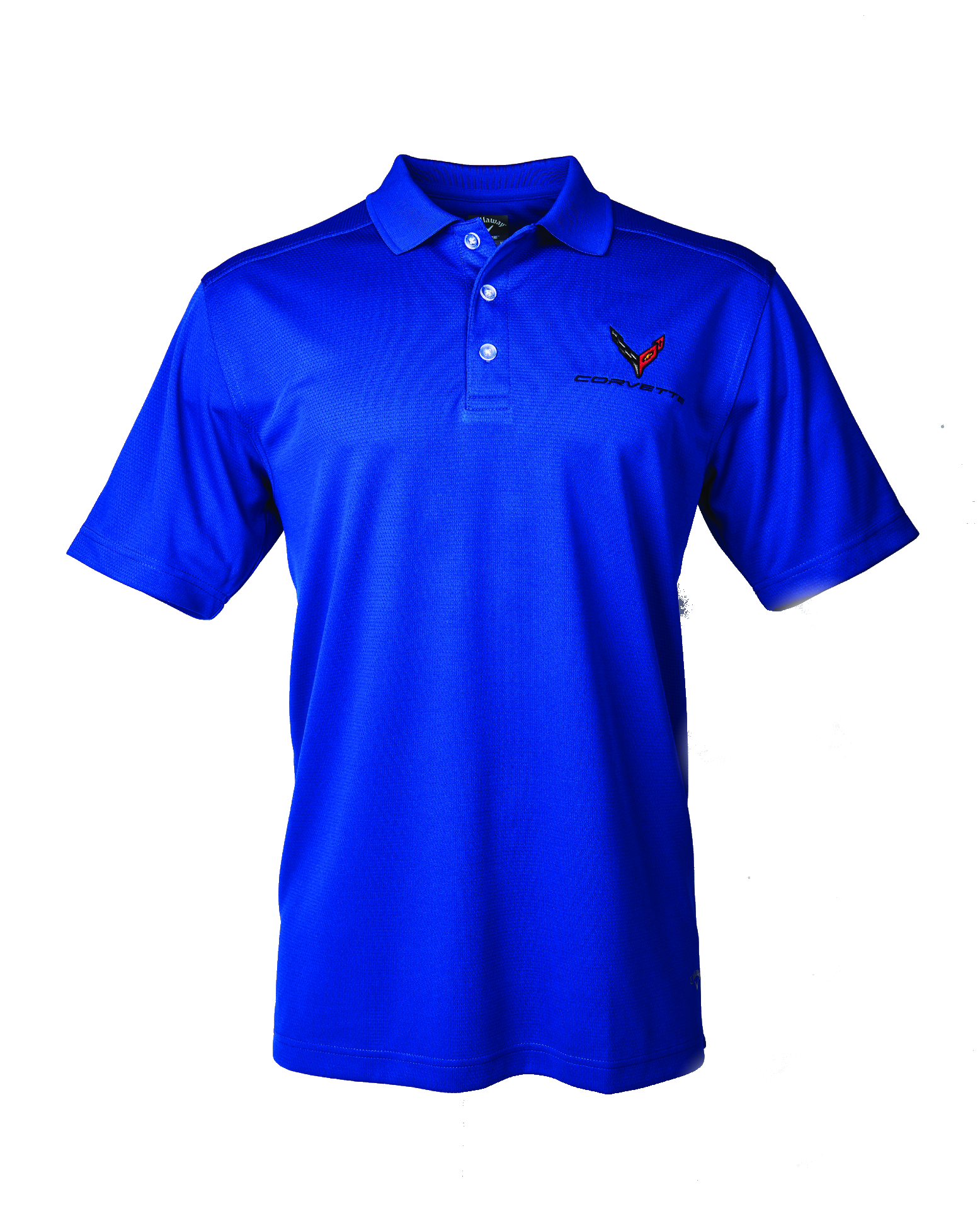 Medium Blue Corvette C8 Men's Callaway Performance Polo