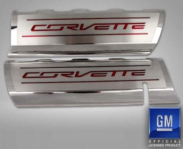 Dark Gray 2014-2019 C7/Z51 Corvette - CORVETTE Style Fuel Rail Covers Factory Overlay 2Pc - Stainless Steel
