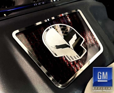Black 2014-2019 C7 Corvette - GM Performance Air Intake Jake Skull Dress Up - Stainless Steel