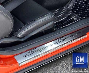 Dark Slate Gray 2010-2015 Camaro SS - Outer Door Sills w/Super Sport Lettering 2Pc - Stainless Steel