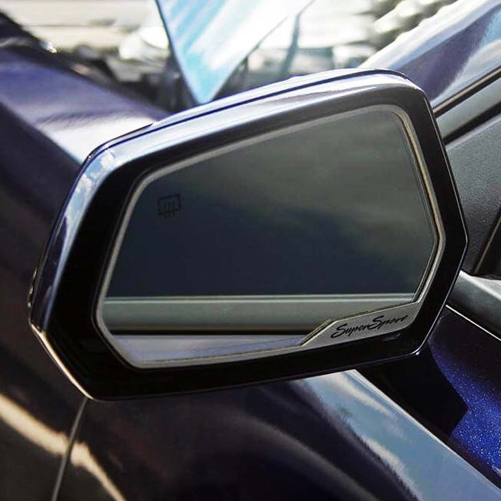 Dark Slate Gray 2010-2013 Camaro SS - Side View Mirror Trim SuperSport Style 2Pc - Brushed Stainless Steel