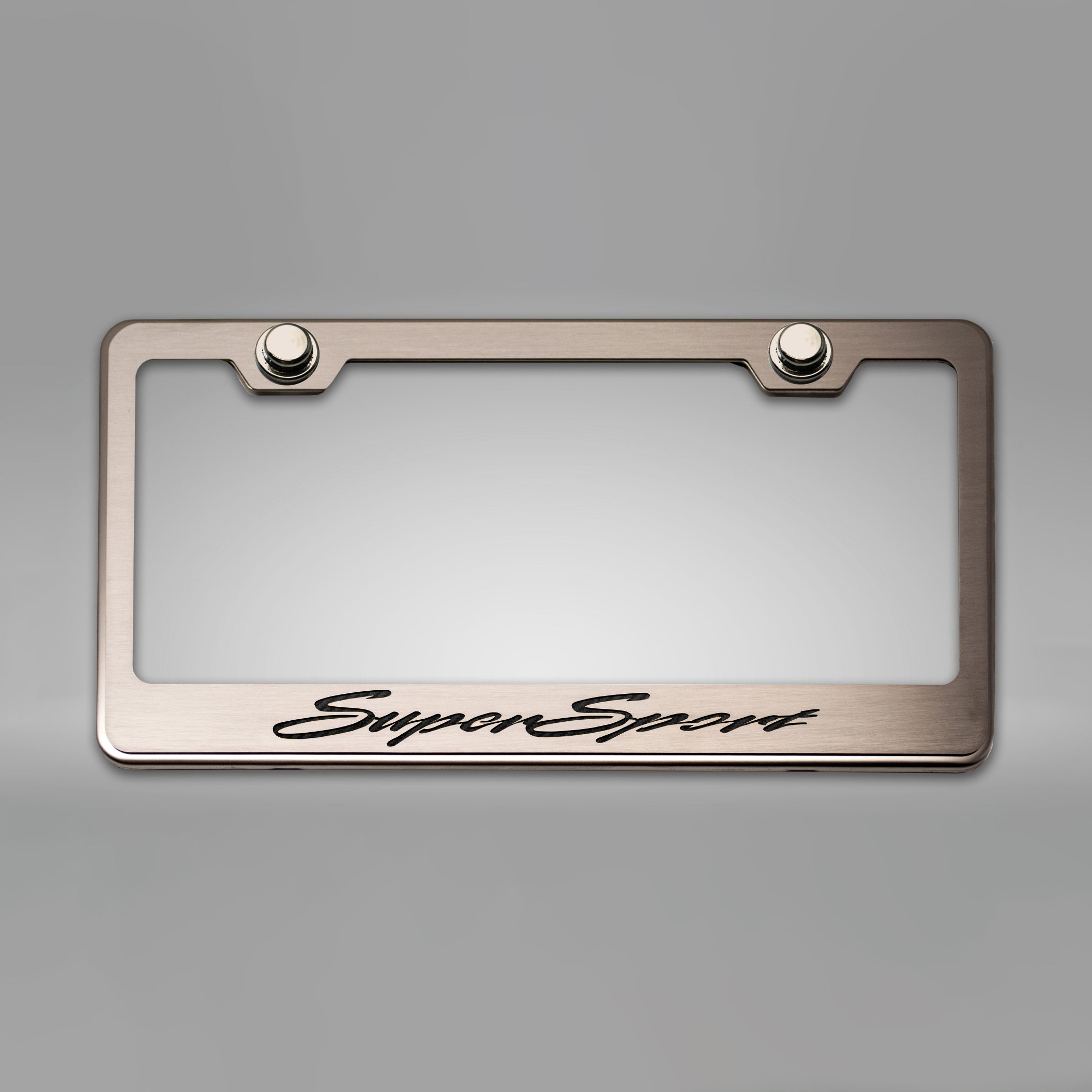 Dark Gray Camaro SS - Camaro License Plate Frame w/ SuperSport Lettering - Stainless Steel