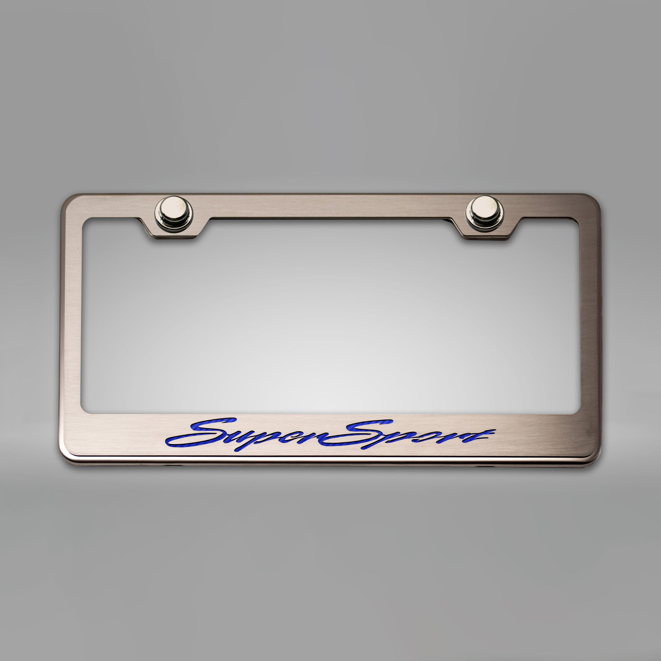 Dark Gray Camaro SS - Camaro License Plate Frame w/ SuperSport Lettering - Stainless Steel