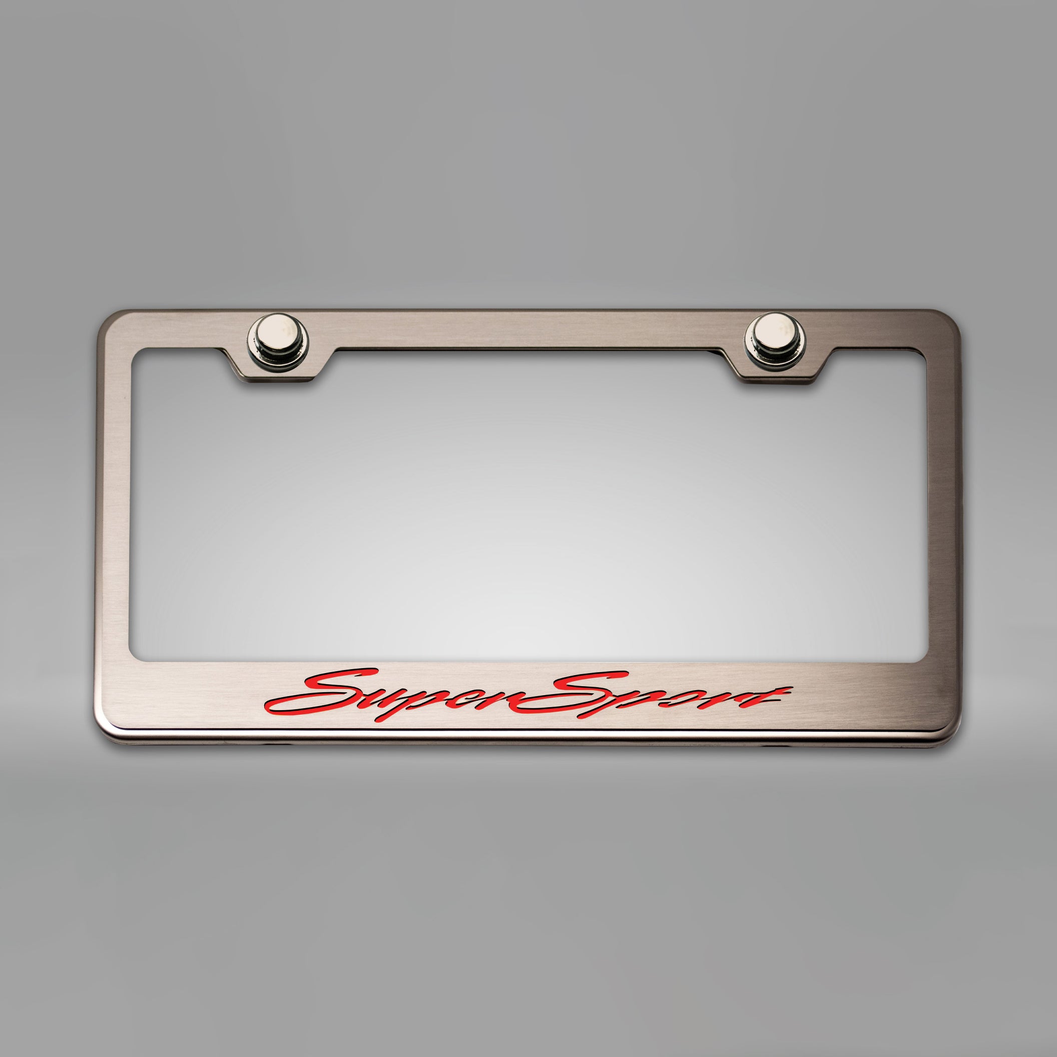 Dark Gray Camaro SS - Camaro License Plate Frame w/ SuperSport Lettering - Stainless Steel