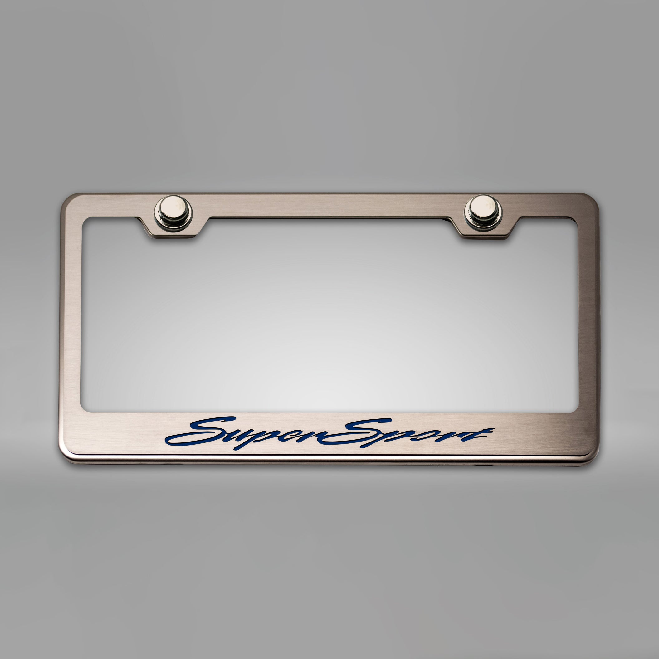 Dark Gray Camaro SS - Camaro License Plate Frame w/ SuperSport Lettering - Stainless Steel