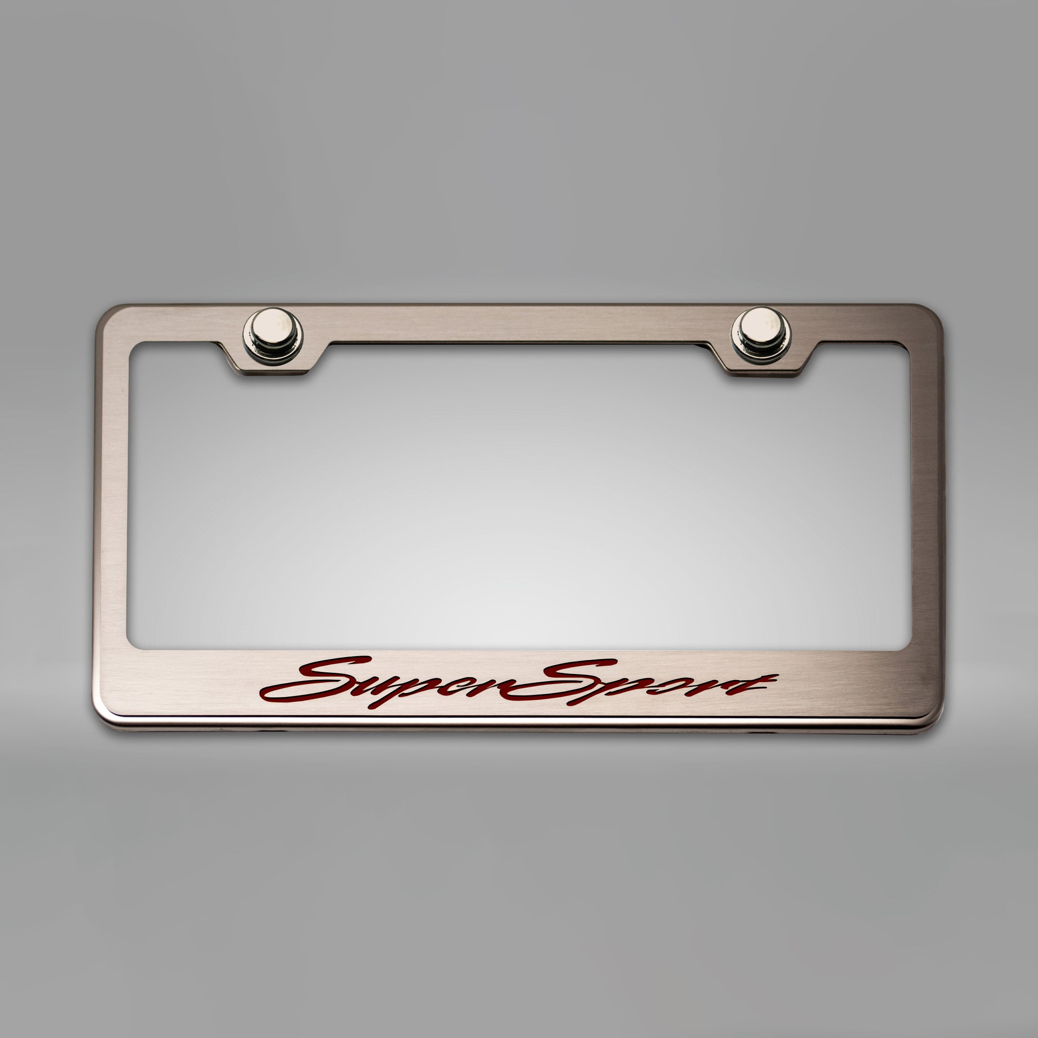 Dark Gray Camaro SS - Camaro License Plate Frame w/ SuperSport Lettering - Stainless Steel