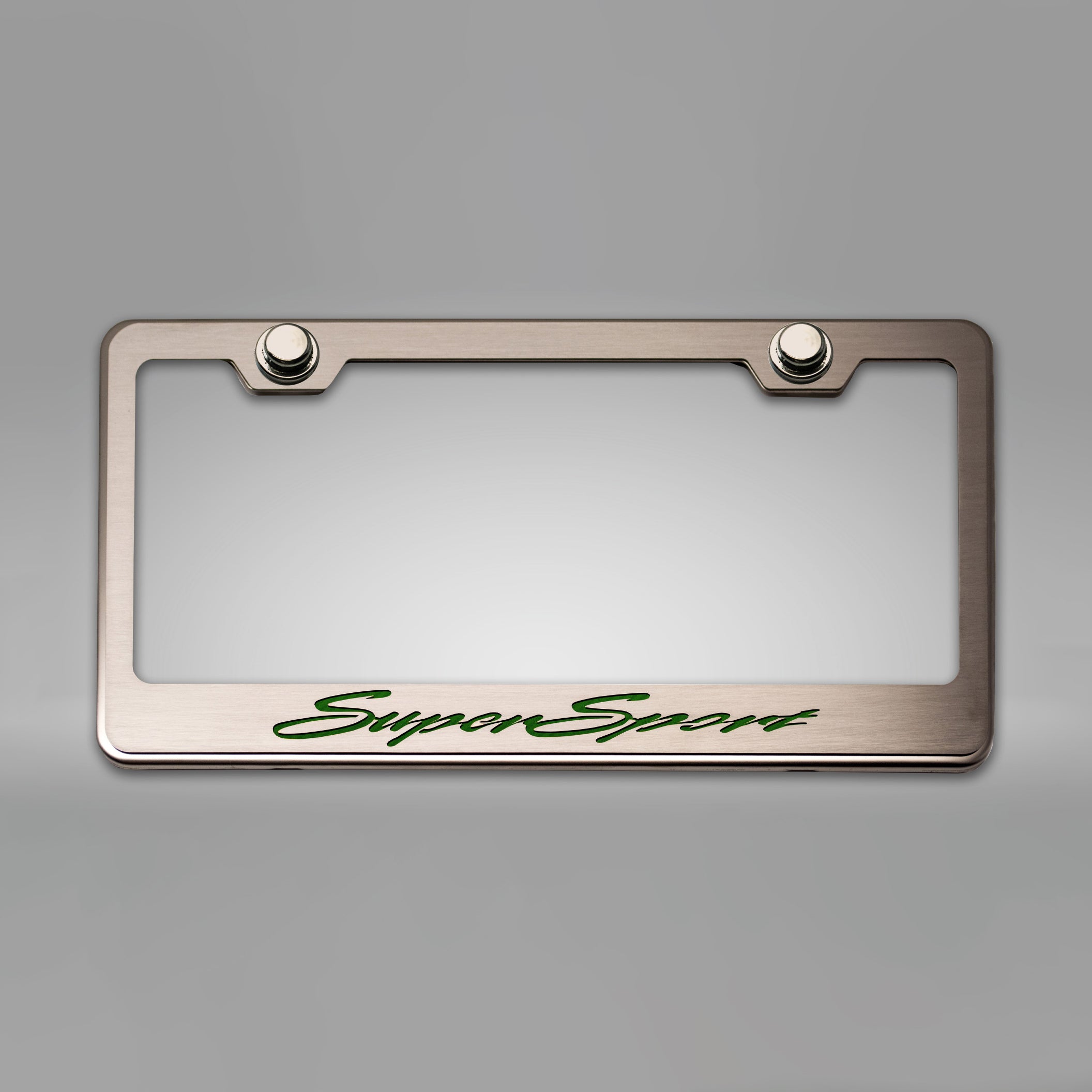 Dark Gray Camaro SS - Camaro License Plate Frame w/ SuperSport Lettering - Stainless Steel