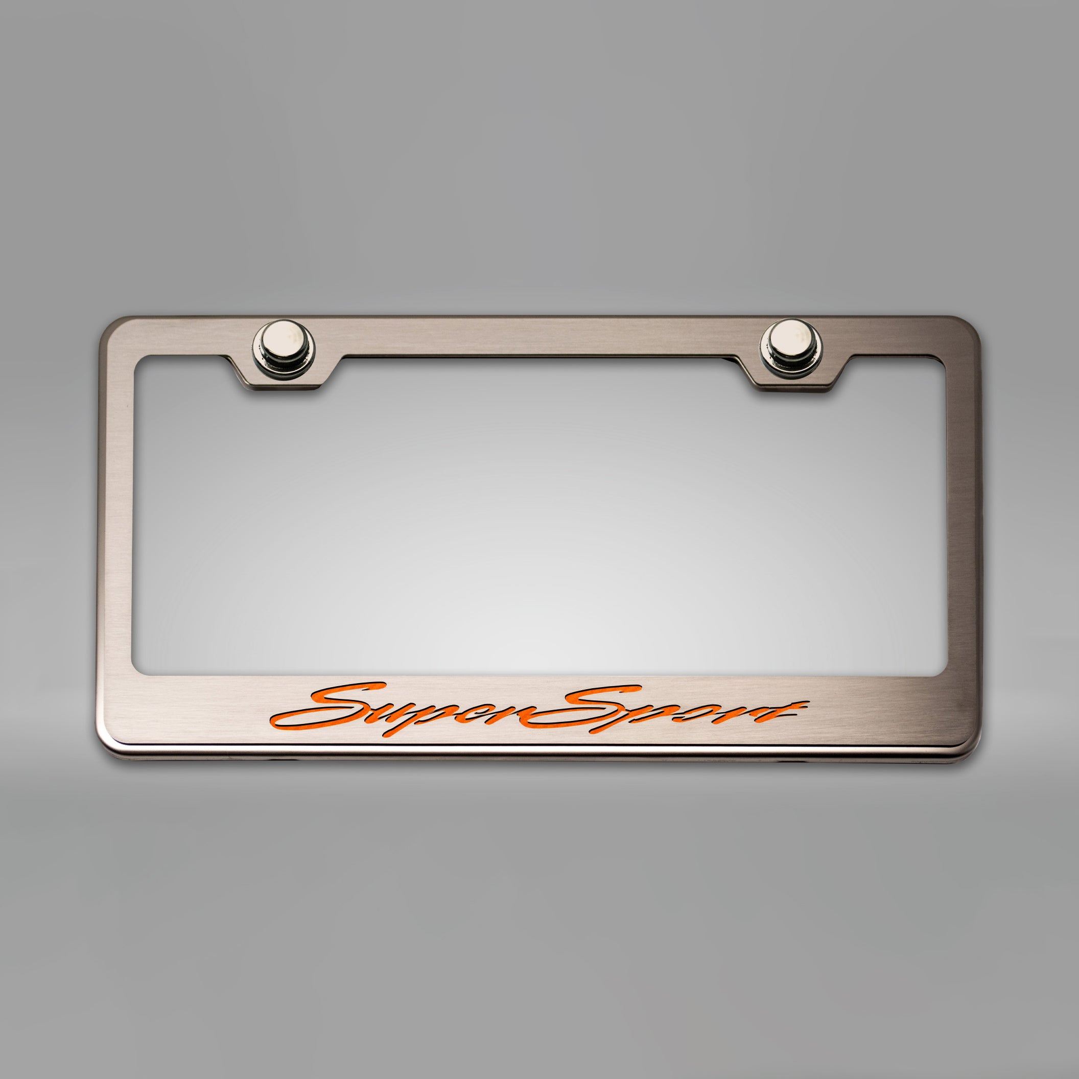 Dark Gray Camaro SS - Camaro License Plate Frame w/ SuperSport Lettering - Stainless Steel